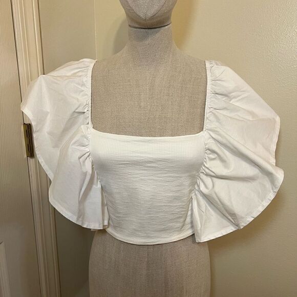 Zara Tops - Zara Combination Fabric Cropped Top. Great Condition Size L